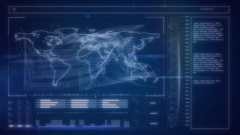 Animación-Del-Procesamiento-De-Datos-Y-Mapa-Mundial-Sobre-Diagramas.