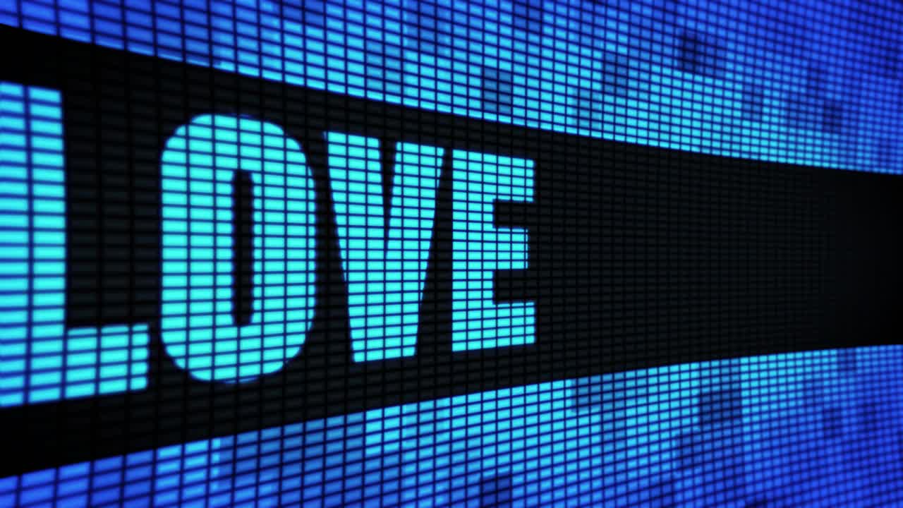 AMORE su uno schermo LED digitale