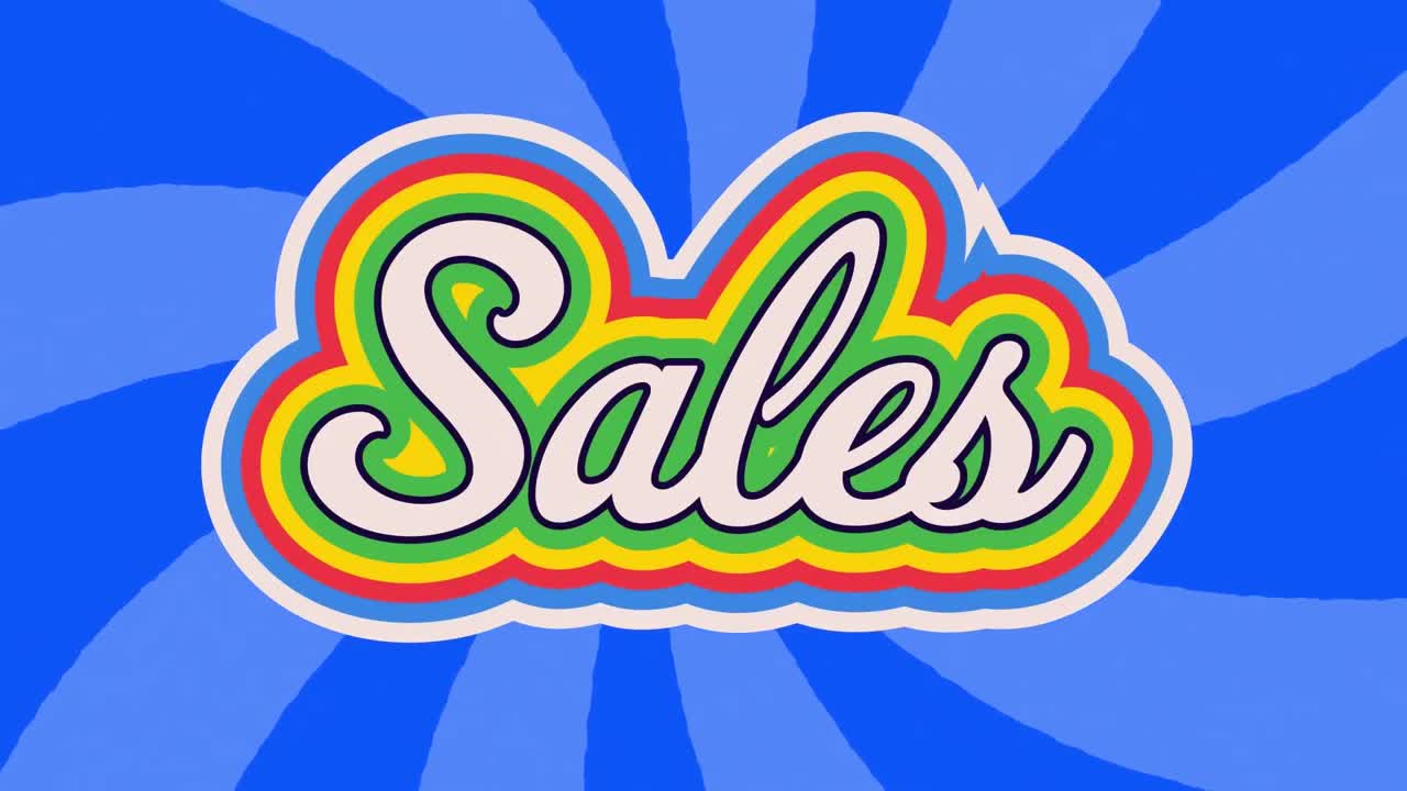 animación de líneas azules sobre el texto de venta