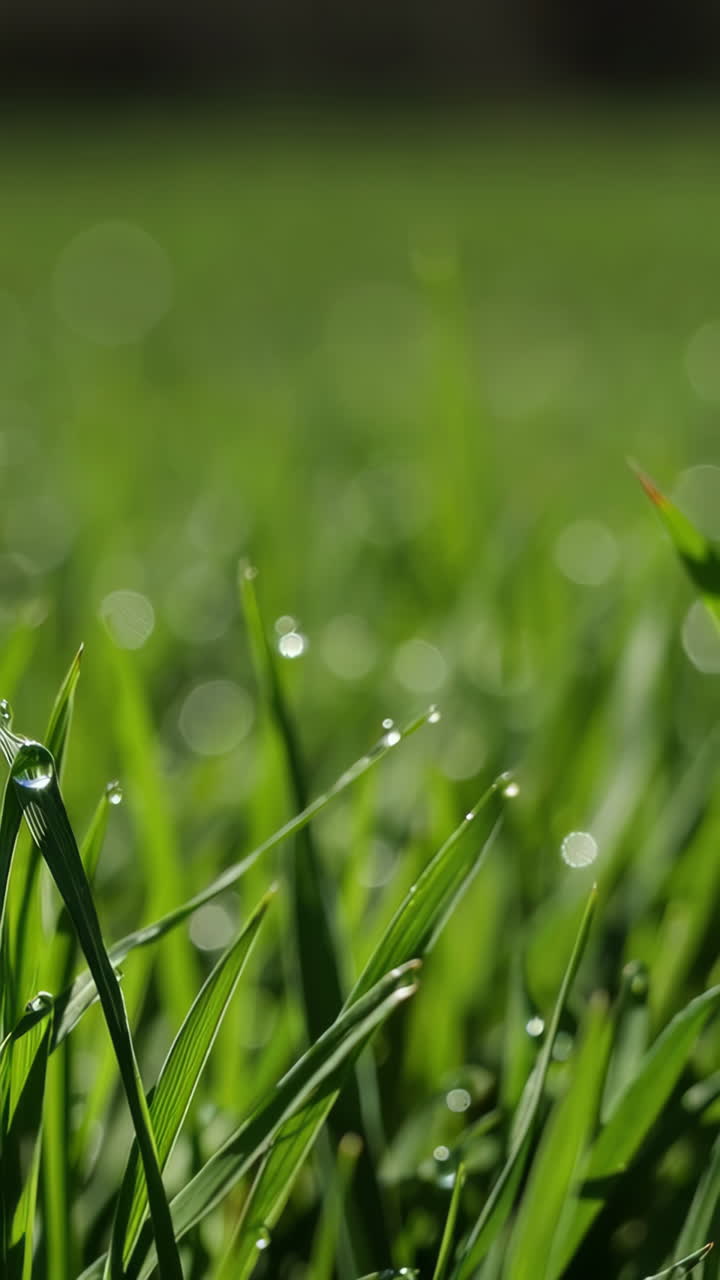 hierba besada por el rocío
