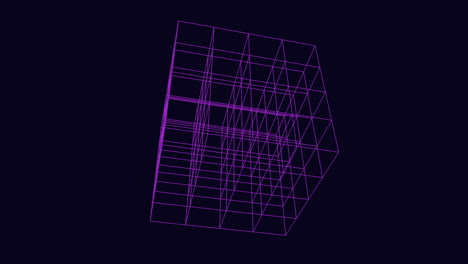 Vibrant-purple-3d-building-with-grid-like-pattern-in-dark-background