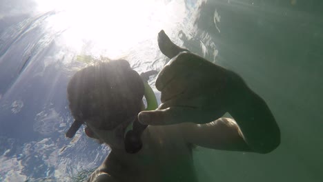 snorkeling underwater in tropical climate