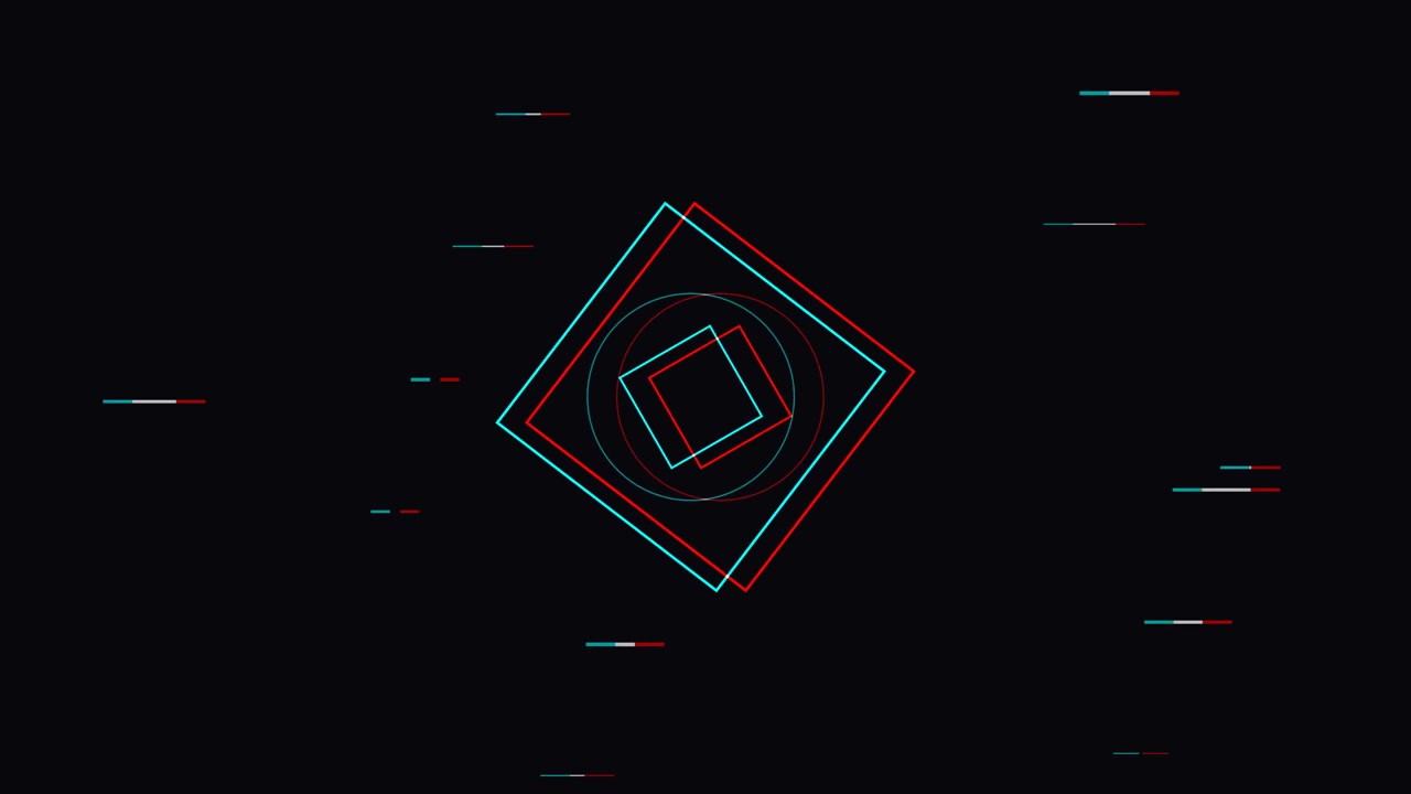 Abstract Geometric Shapes With Digital Glitch Effects