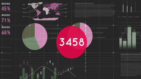 Animación-De-Números-Cambiando-Sobre-Estadísticas-Y-Procesamiento-De-Datos