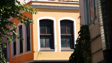 old orange building with windows