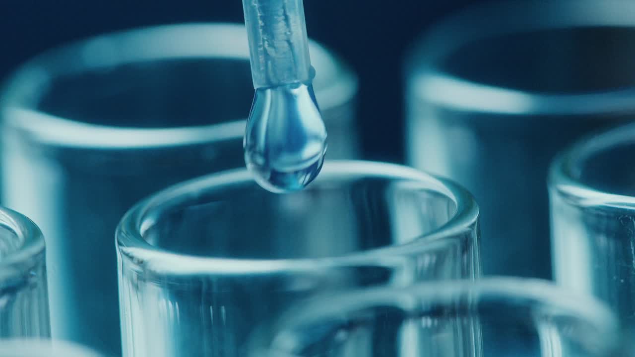 Dropper Adding Liquid to Test Tubes