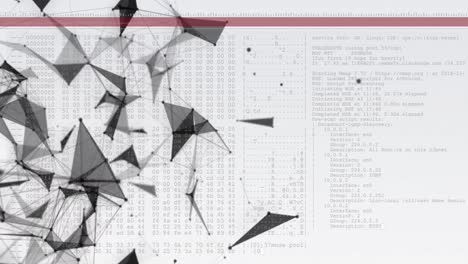 animación de la red de conexiones a través del procesamiento de datos en fondo blanco
