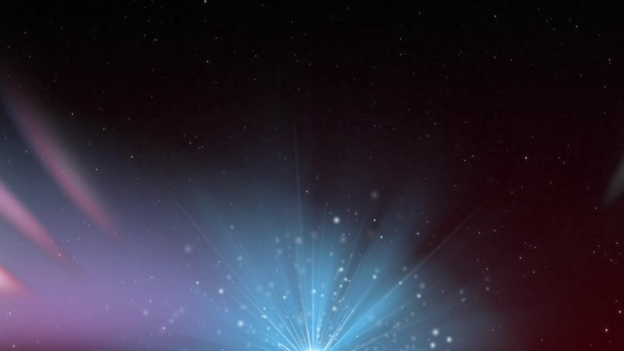 Animation of tunnel of blue glowing light trails of data transfer