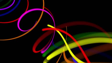 estilo creativo fondo abstracto en 4k. líneas de color girando en espiral volar a lo largo de la ruta giratoria. diseño de movimiento bg de partículas que dan forma a líneas, hélice y estructuras abstractas. render 3d