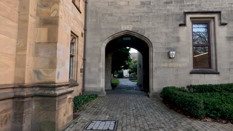 stone archway leading to a garden path