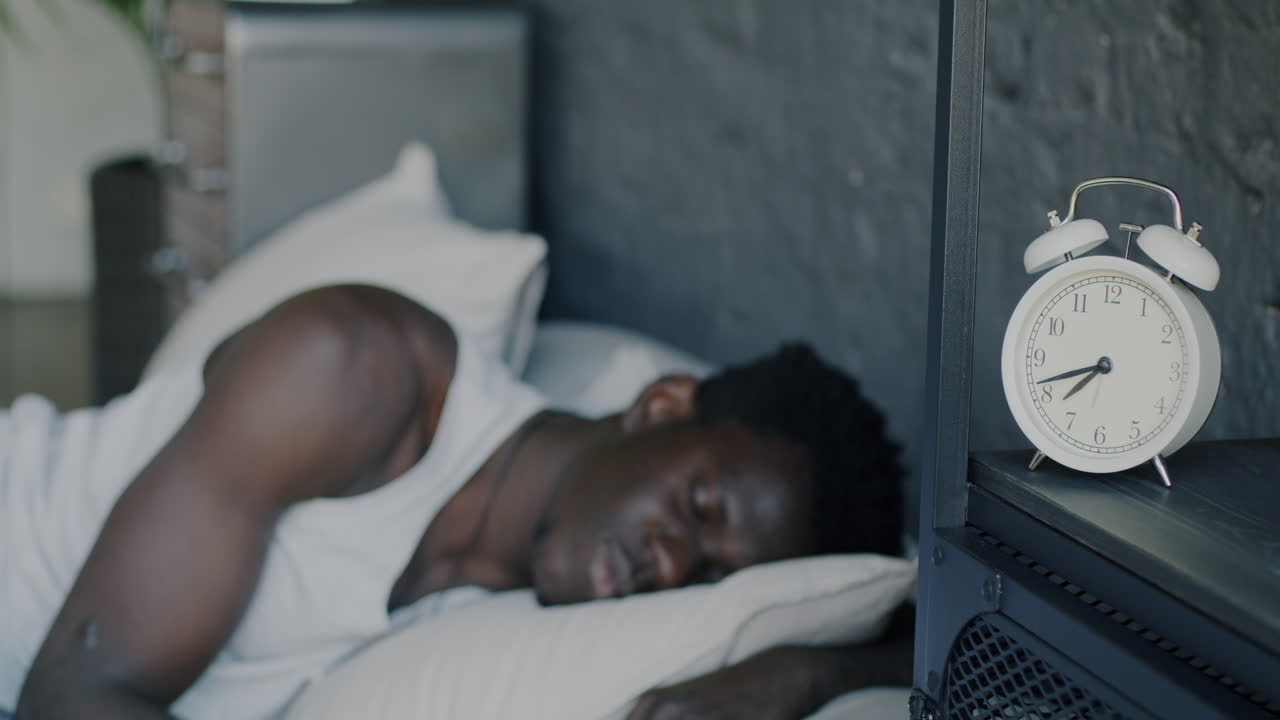 Man waking up from sleep