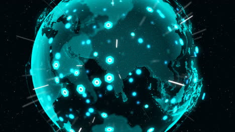 la tierra digital en 3d muestra el concepto de red global.