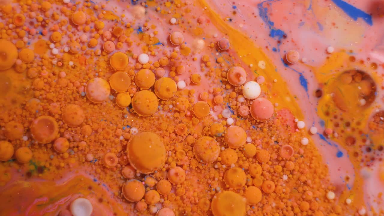 Abstract Fluid Art with Bubbles