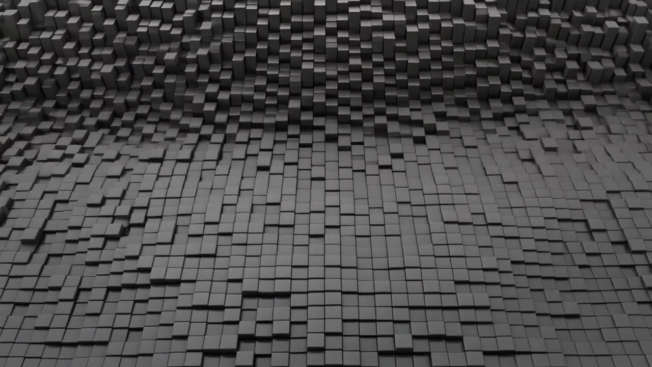 Abstract Background of Moving Grey Cubes in 3D Animation