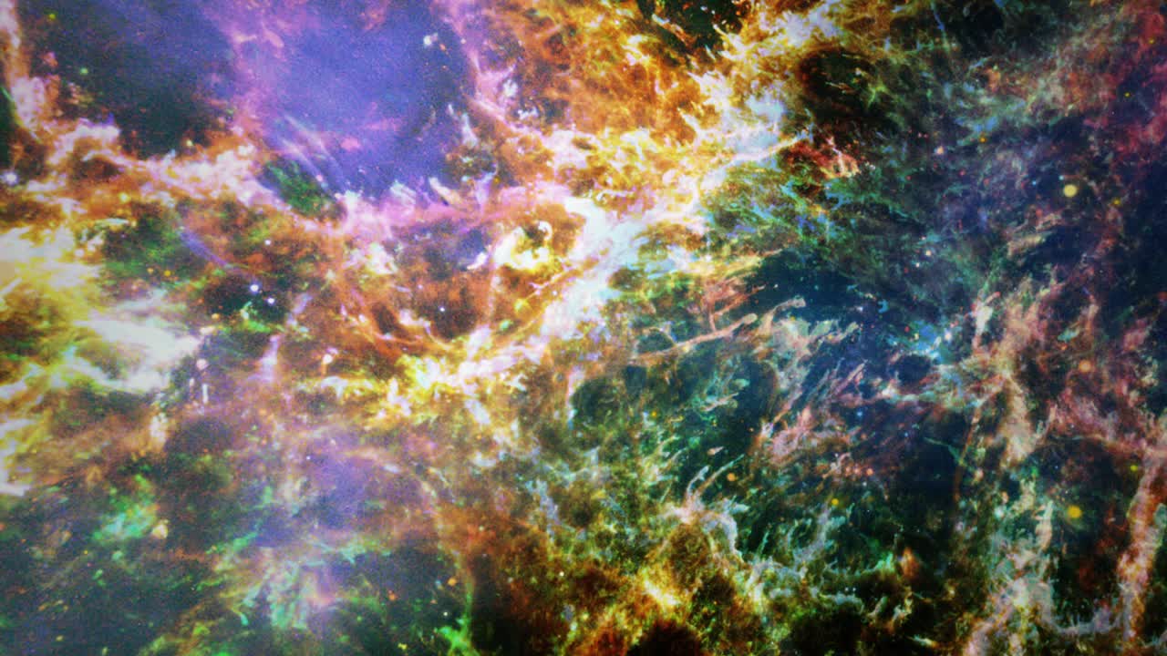 exploración del espacio de bucle sin costuras nebulosa de cangrejo supernova de pulsar animación de galaxia viaje a través de campos estelares y galaxias elementos de esta imagen proporcionada por nasa animación en bucle 4k 3d.