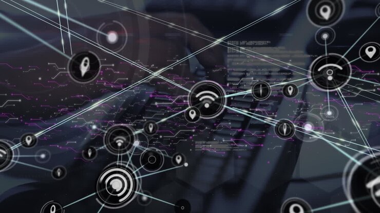 Animation of hands using computer over network of connections
