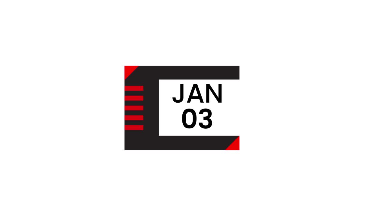 Animeret kalenderdatoikon for 3. januar