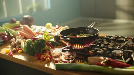 cooking fresh vegetables