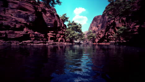 The Colorado river cutting through red sandstone canyons