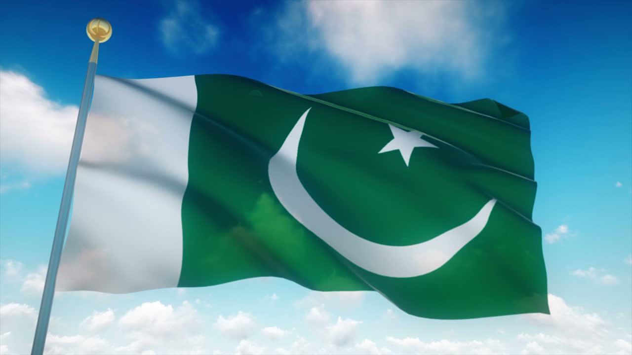 4k bandera muy detallada de pakistán en bucle