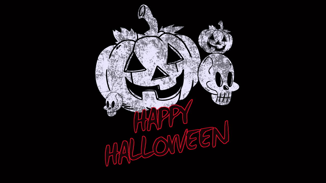 하 호박과 두개골과 함께 행복한 할로윈