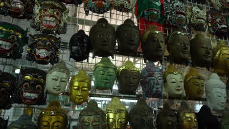 Buddhist-religion-souvenirs-in-a-Temple-near-Chiang-Mai,-Thailand