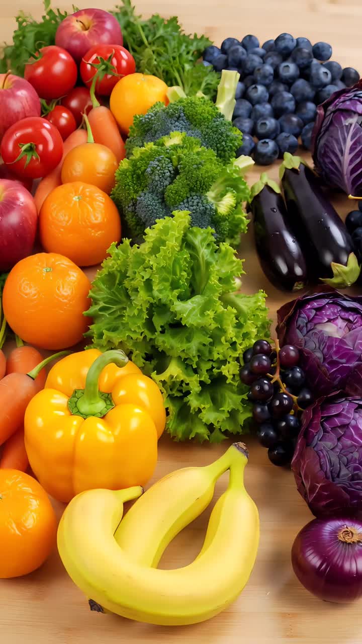 Frutta e verdura fresca biologica 4K.
