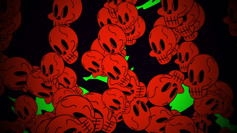 halloween background animation with red skulls