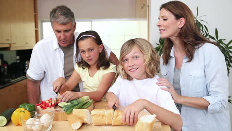 family cooking together