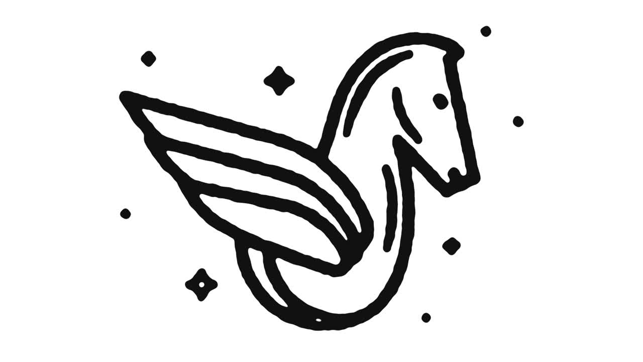 페가수스 아이콘 애니메이션 영상 및 알파 채널