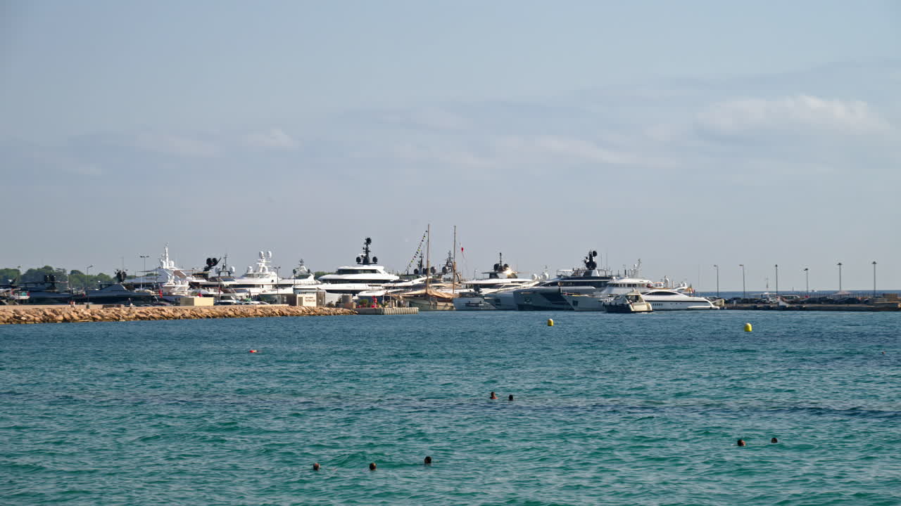 Boats docked in the Port de Cannes, France