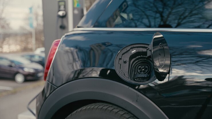 persona cargando un automóvil eléctrico
