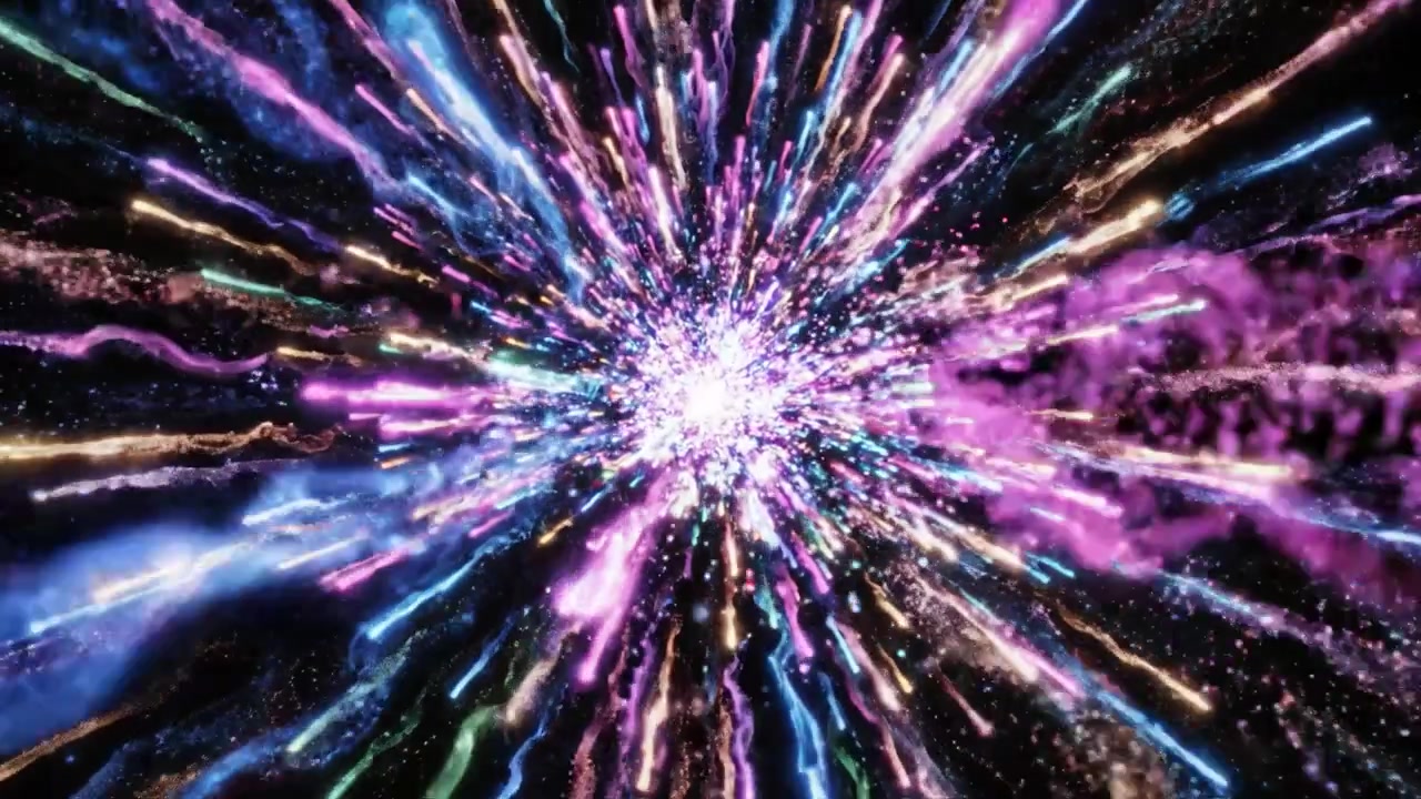 Uno spettacolo visivo mozzafiato di fuochi d'artificio vibranti che esplodono in motivi colorati contro un cielo notturno scuro, catturando gli spettatori con una brillantezza sorprendente e un movimento dinamico.