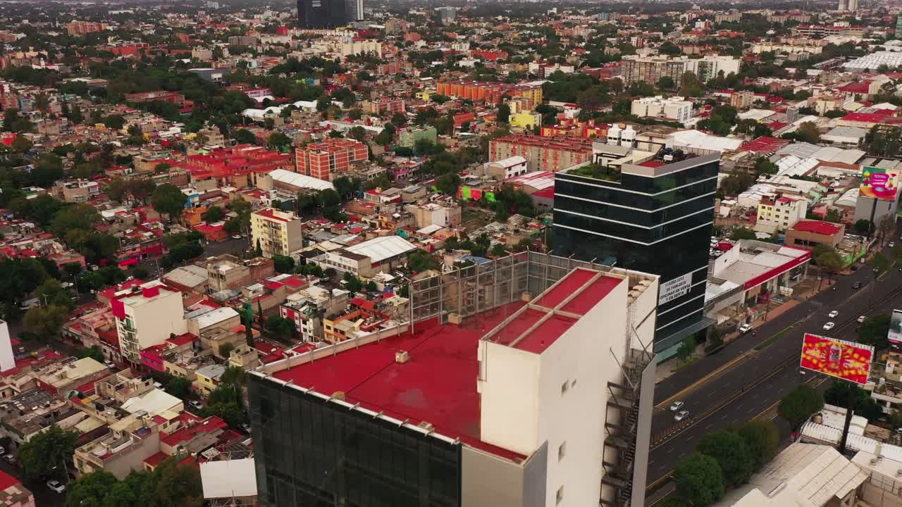 suburbios de la ciudad de méxico, vista aérea de drones