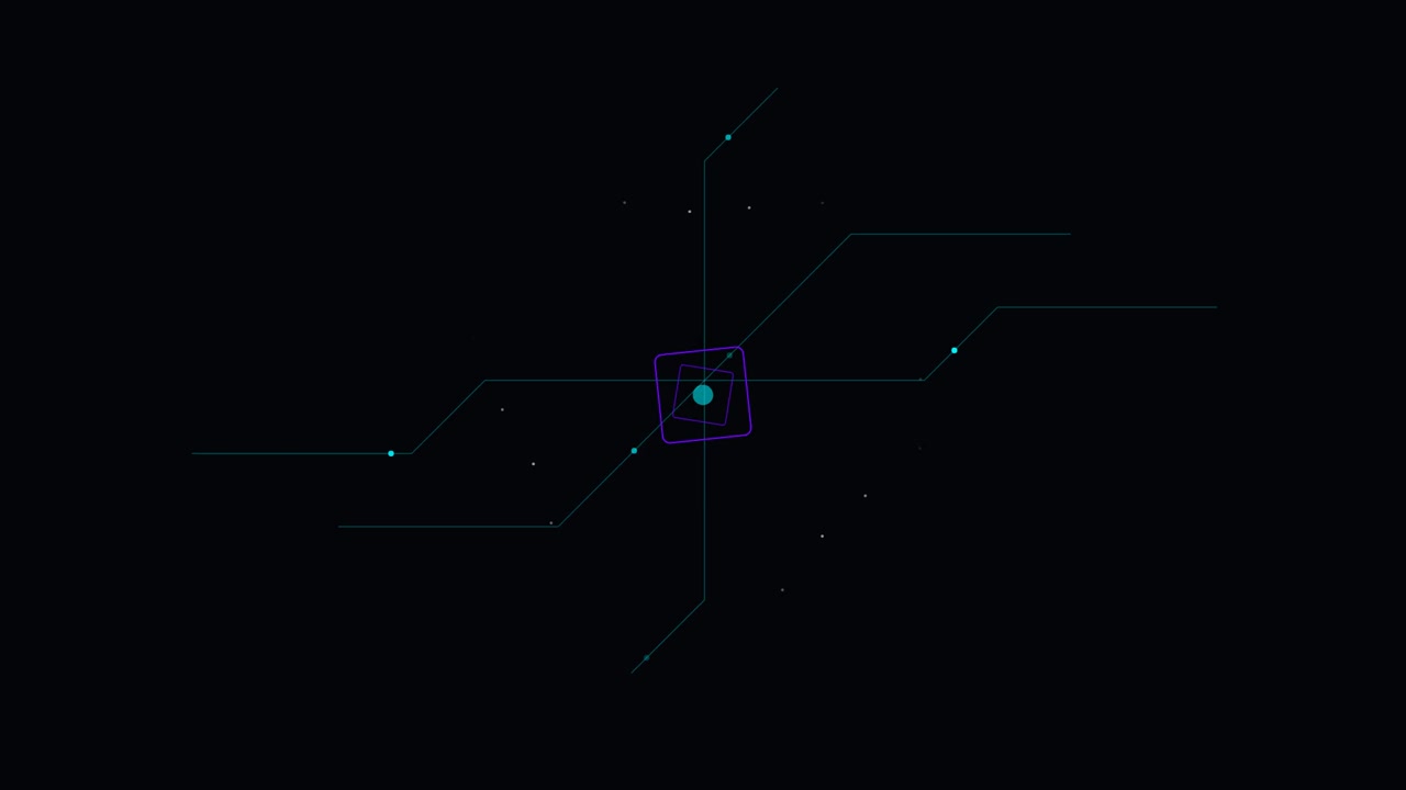 Abstract Digital Geometric Animation with Pulsing Light Nodes