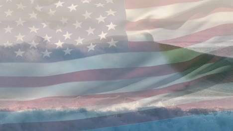 Animation-of-flag-of-united-states-blowing-over-seascape