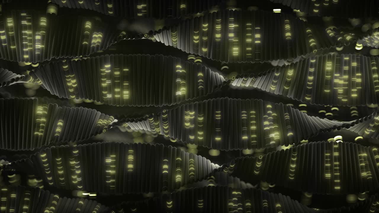 Digital structure of genetic code 3D render seamless loop animation