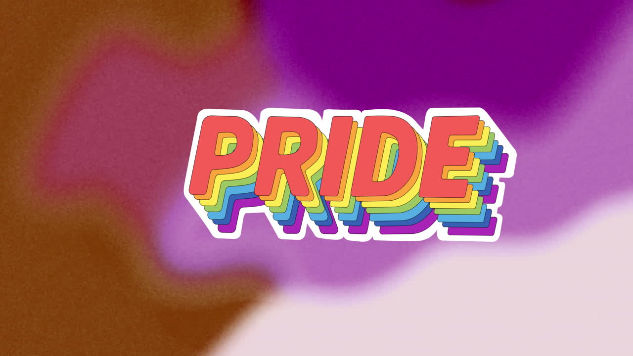 animación del orgullo del arco iris sobre un fondo colorido