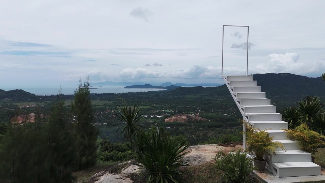 Stairs to the sky at a nice viewpoint
