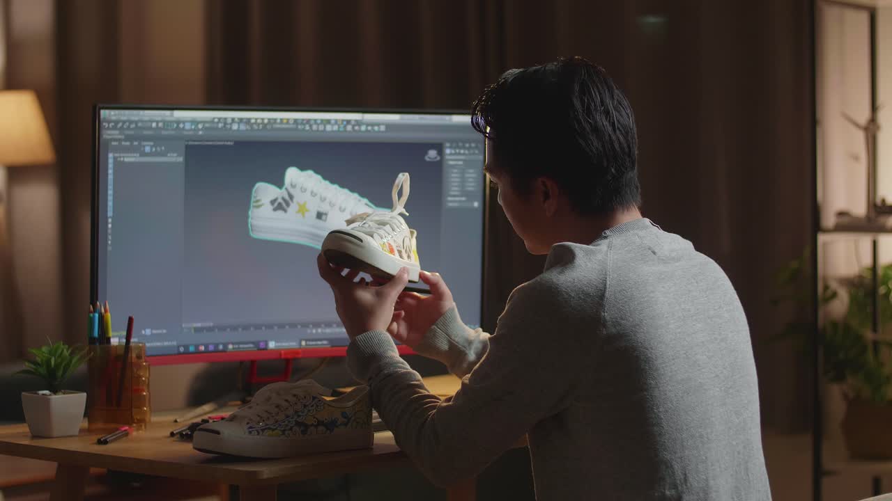 Designer Working on 3D Shoe Model