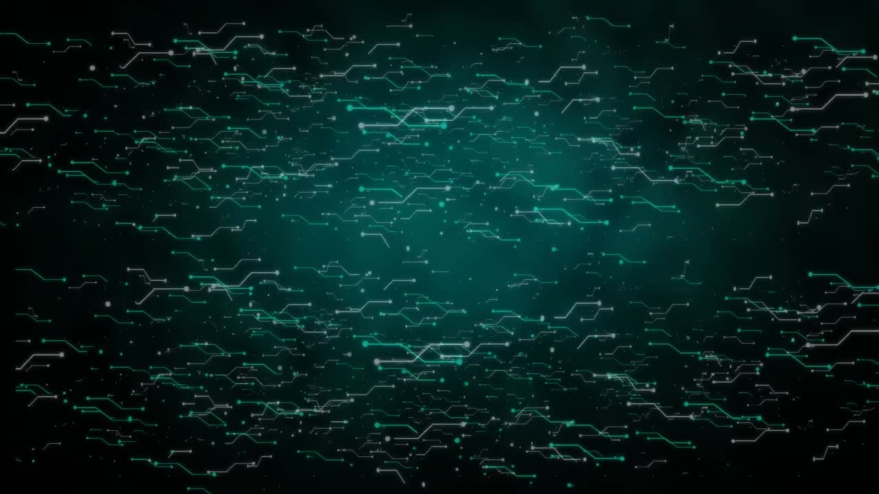 Network of computer connections on blue background
