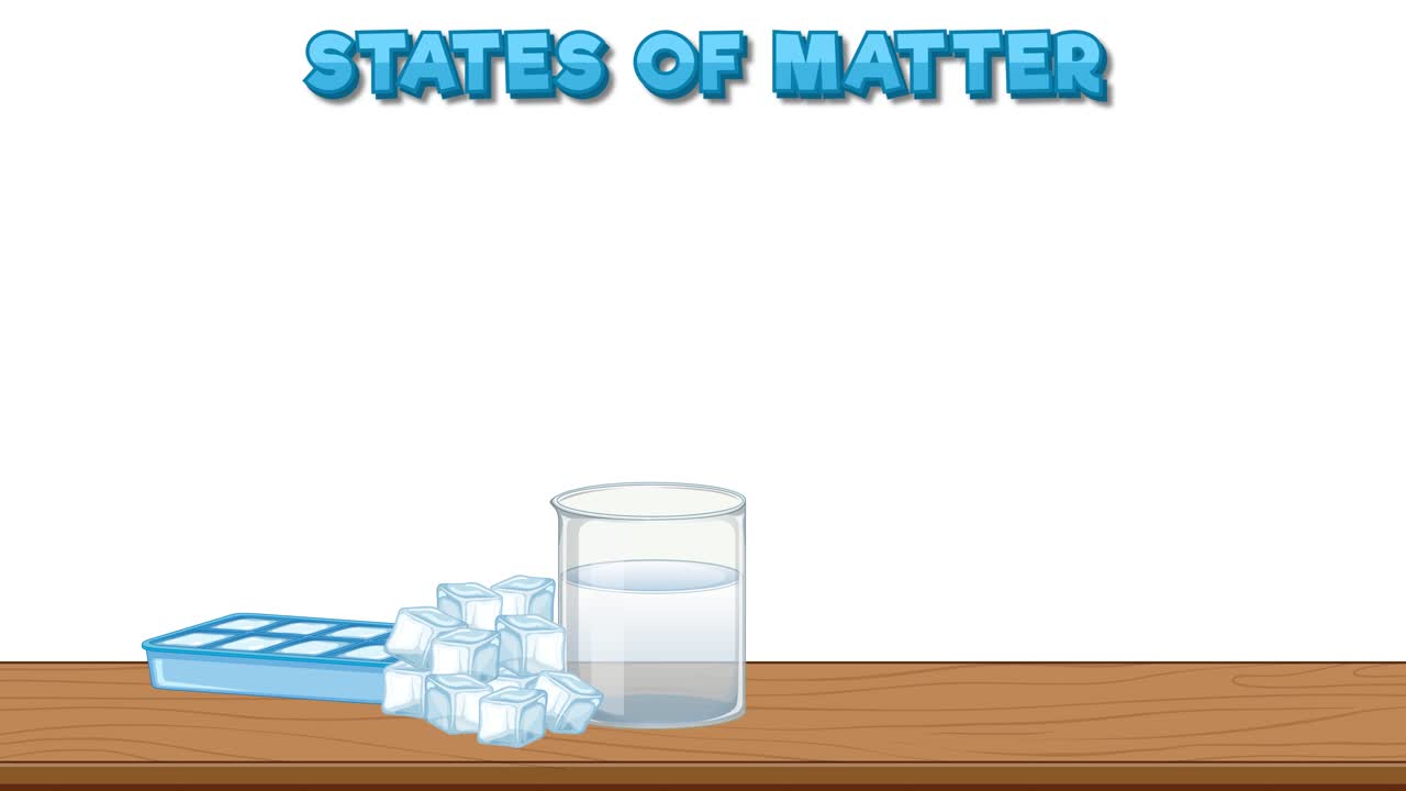 Animation depicting water's transition from ice to steam.