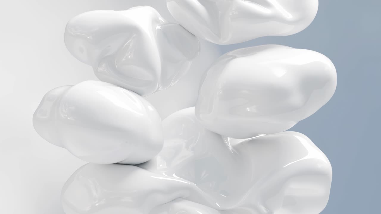 Abstract White Shapes and Spheres