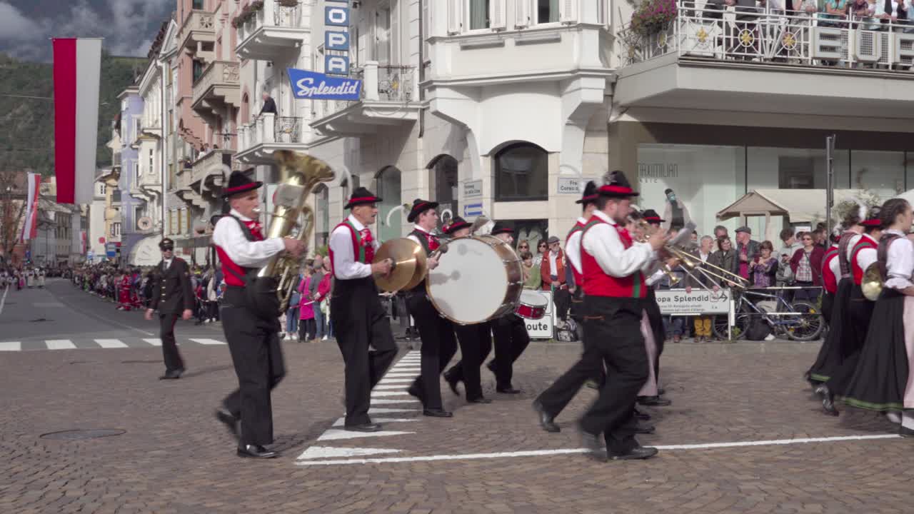 Brass band Moelten at the annual Grape Festival, Meran - Merano, South Tyrol, Italy (part 2 of 2)