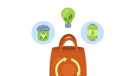 reciclar flechas en la animación de la bolsa de compras
