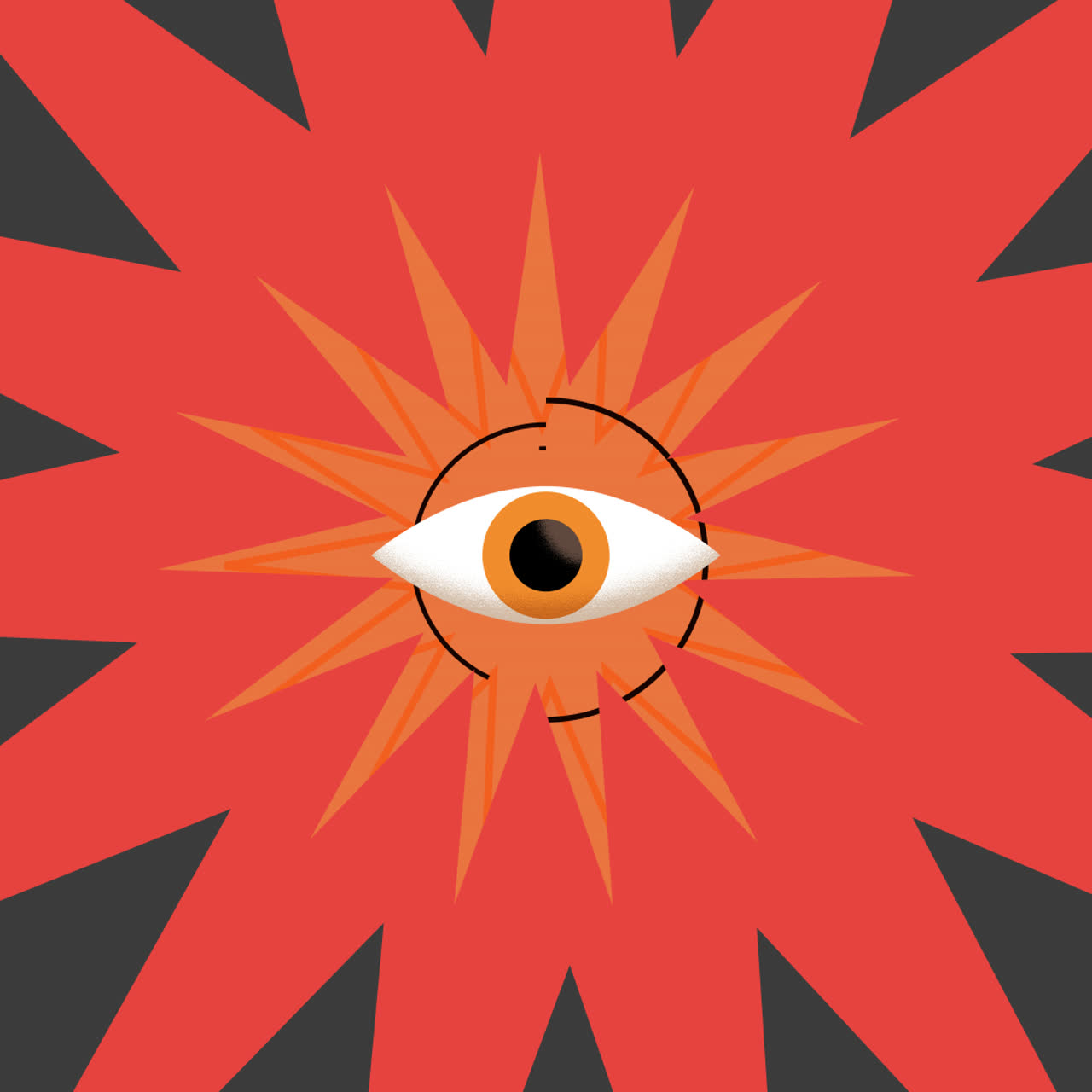 Collection of Stylized Eye and Abstract Star Illustrations