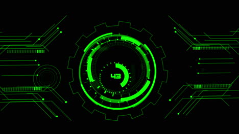 contador circular de carga digital. ciencia ficción futurista visualización del tablero de instrumentos