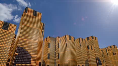 led 스크래퍼 스크롤 그래픽 건물 도시 4k