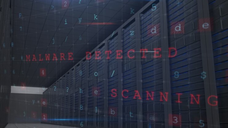 Animasjon av varseltekst og databehandling over dataservere i bakgrunnen