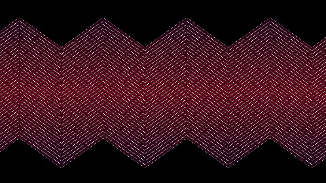 검은색 배경 위에 천천히 스크롤되는  ⁇ 은  ⁇ 은 평행 지그자그 선의 애니메이션